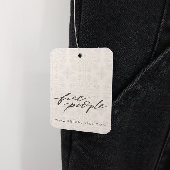 Free People We The Free Jayde Flare Jumpsuit Black Mamba NWT Denim Size M - Picture 9 of 13